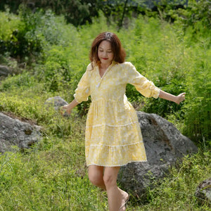 Shadowbloom Mini Dress (yellow)