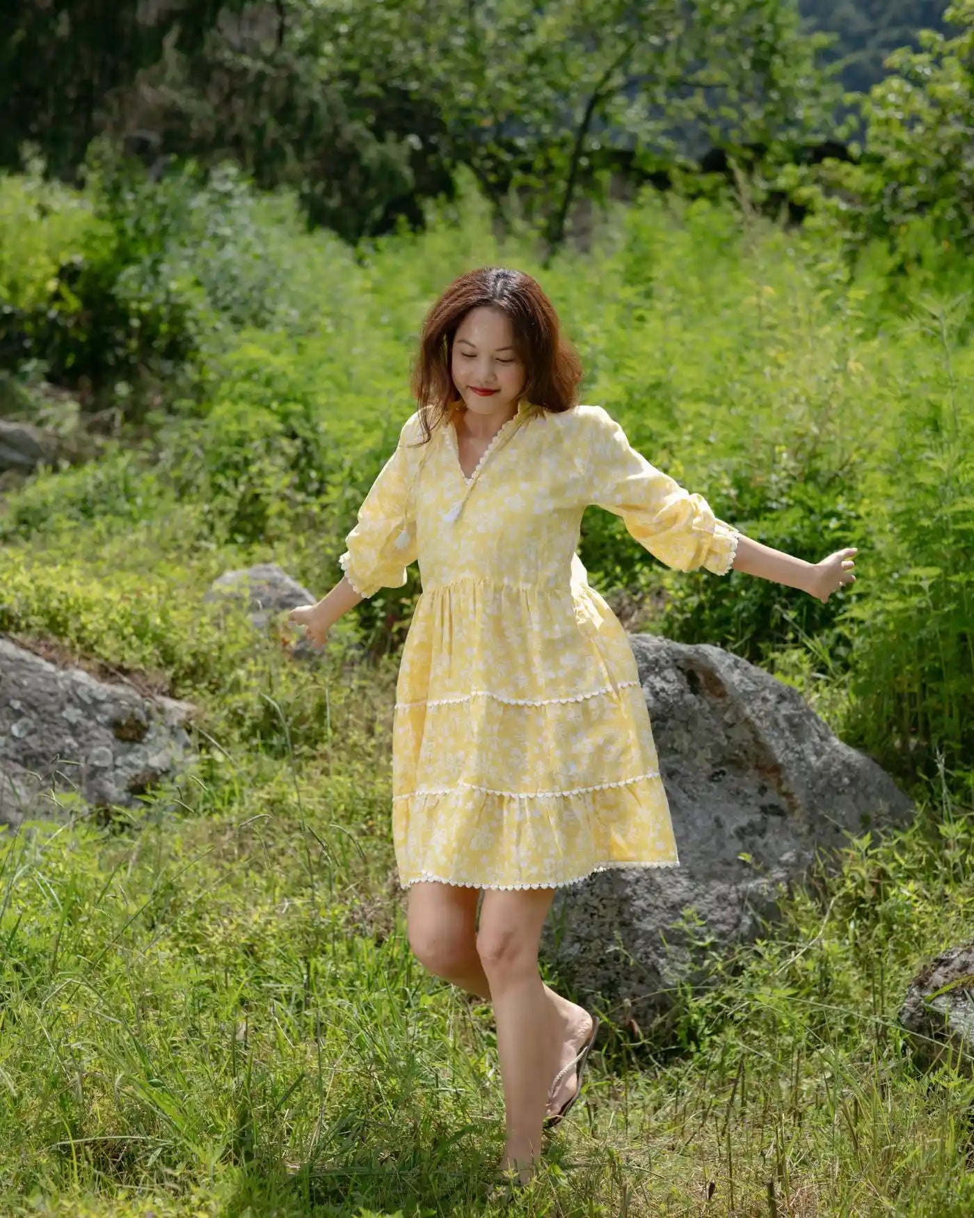 Shadowbloom Mini Dress (yellow)