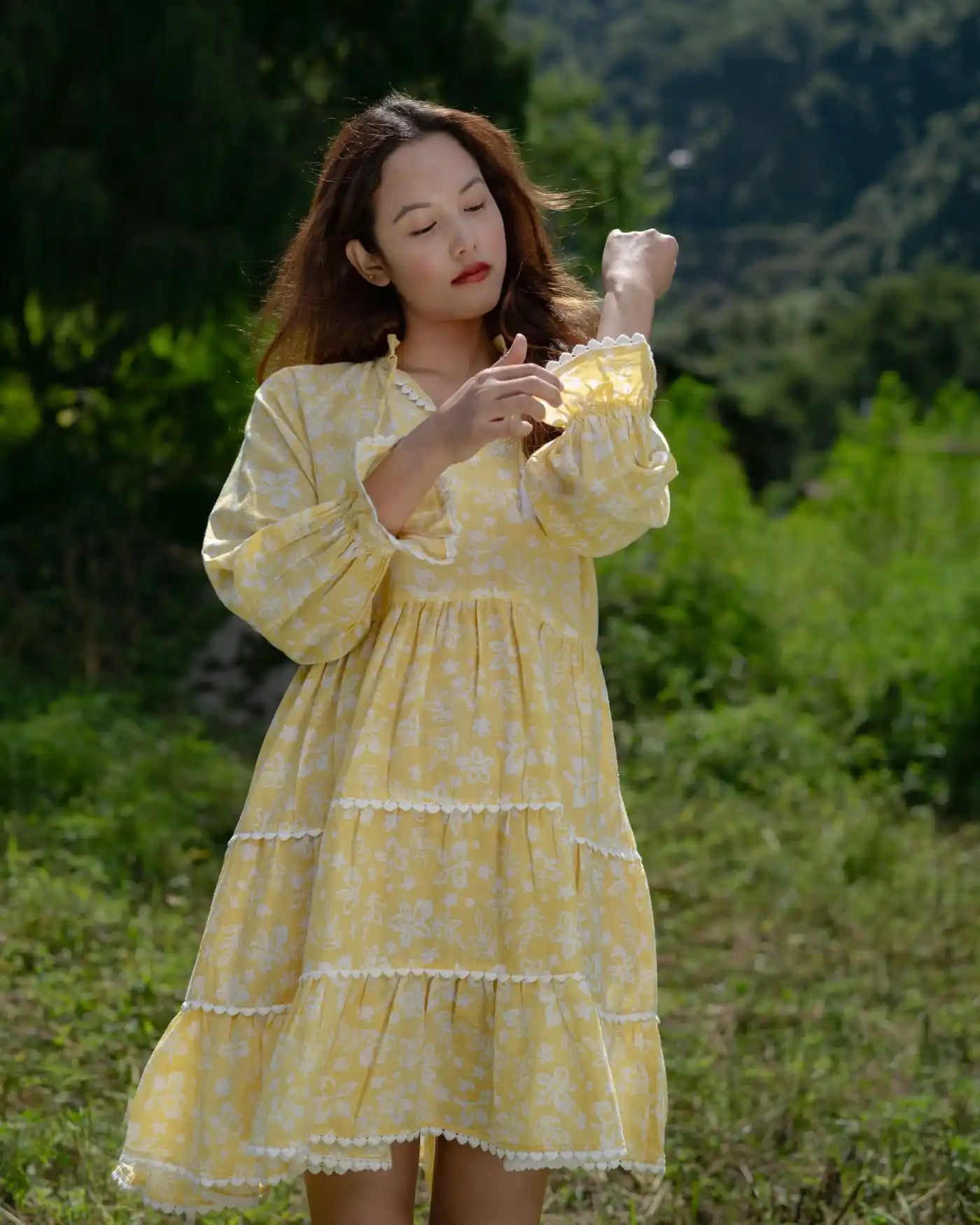Shadowbloom Mini Dress (yellow)