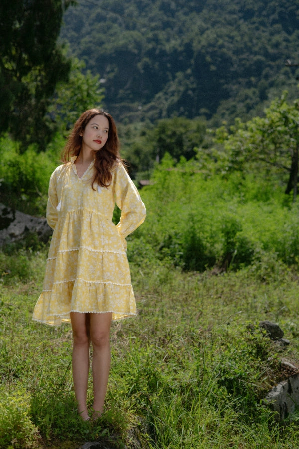 Shadowbloom Mini Dress (yellow)