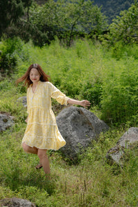 Shadowbloom Mini Dress (yellow)