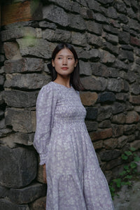 Shadowbloom Midi Length Dress (Lilac)