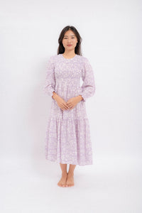 Shadowbloom Midi Length Dress (Lilac)