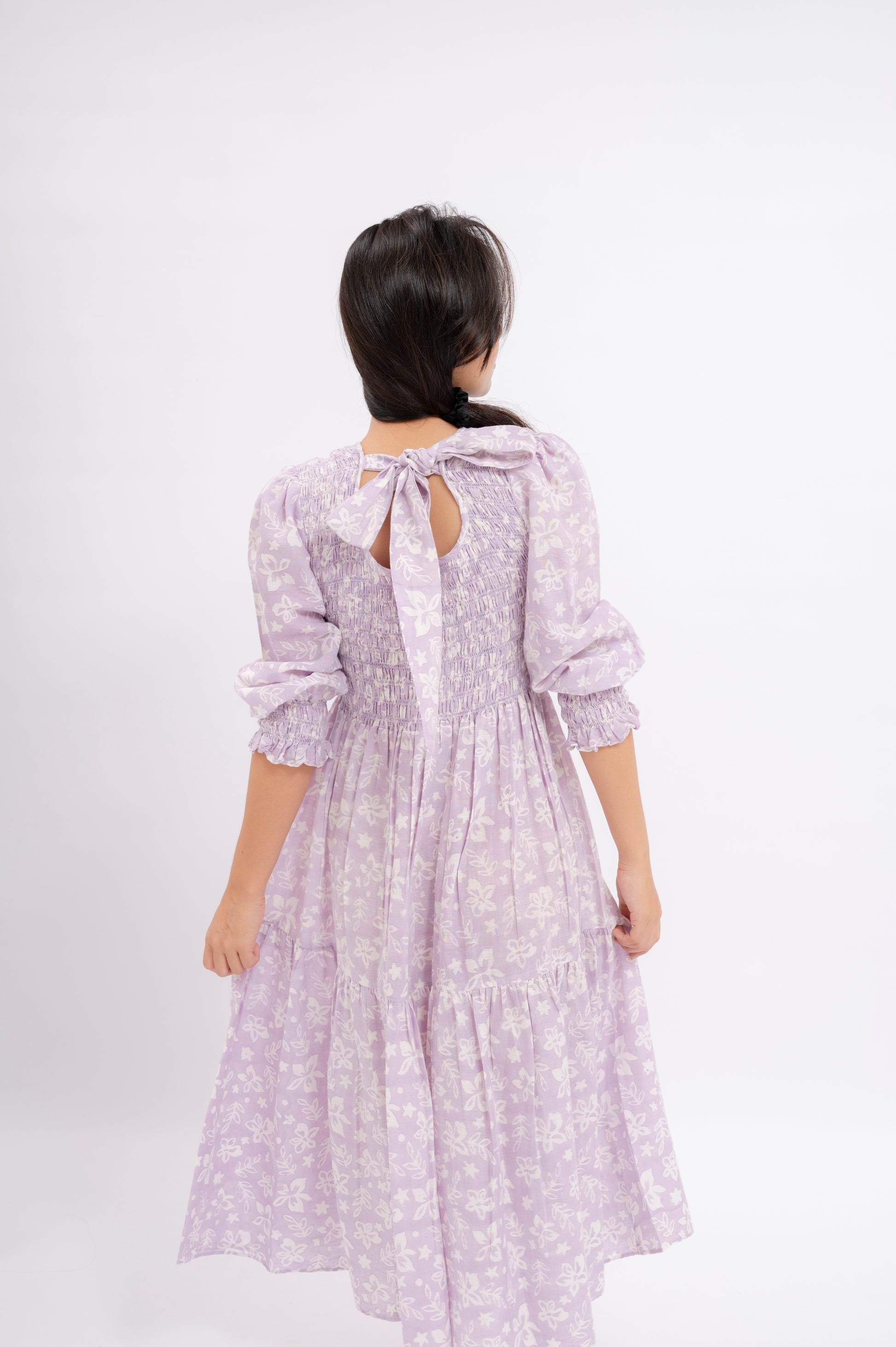 Shadowbloom Midi Length Dress (Lilac)